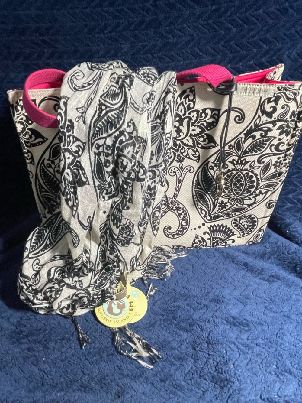 Spartina 449 market tote and matching scarf